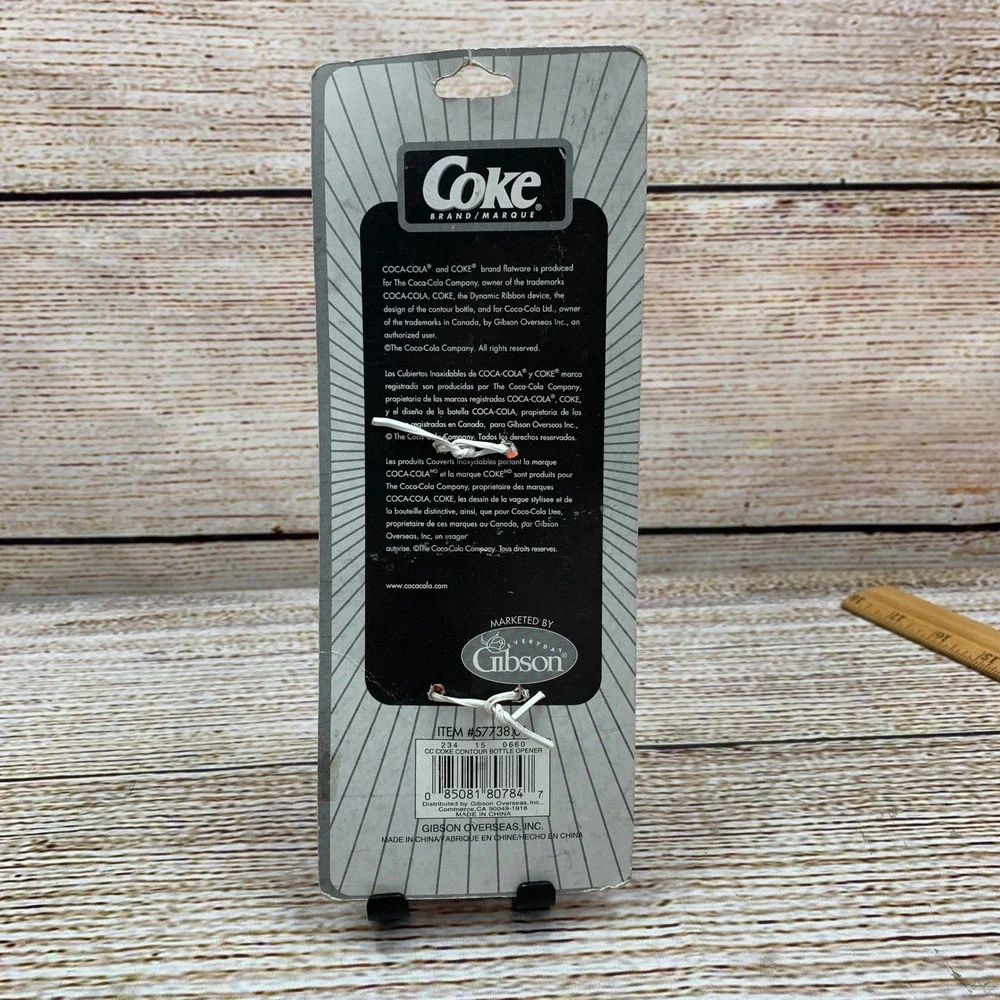 Coca-Cola Coke Contour‎ Bottle Opener Red Plastic Handle Barware On Card